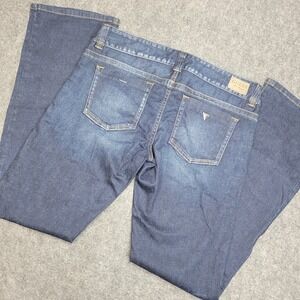 Guess Los Angles Jeans Womens 31 Blue Denim 5 Pockets Low Rise Daredevil Bootcut